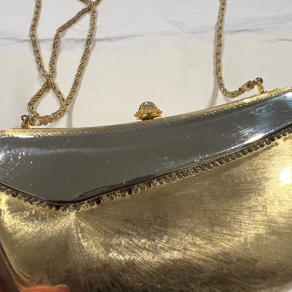 Vintage Italy made Gold and Silver Metallic Clutch - Picture 7 of 16